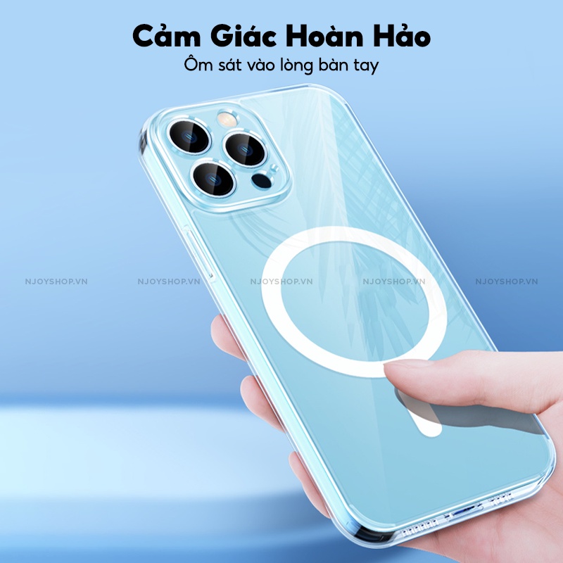 Ốp Hỗ Trợ Sạc Không Dây Remax Rm-1690 Trong Suốt Lưng Cứng Pc Viền Dẻo Chống Sốc Cho Ip 13 Pro Max 12 Pro Max  Njoyshop