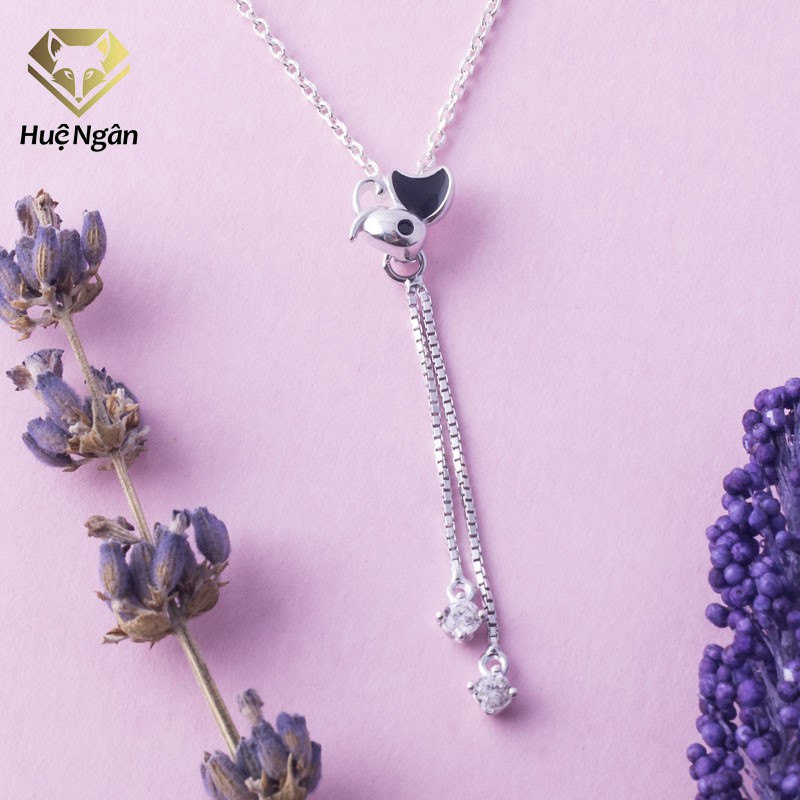 Dây chuyền bạc Ý 925 Huệ Ngân Mặt nhỏ xinh Phong cách Hàn Quốc ZCP150011