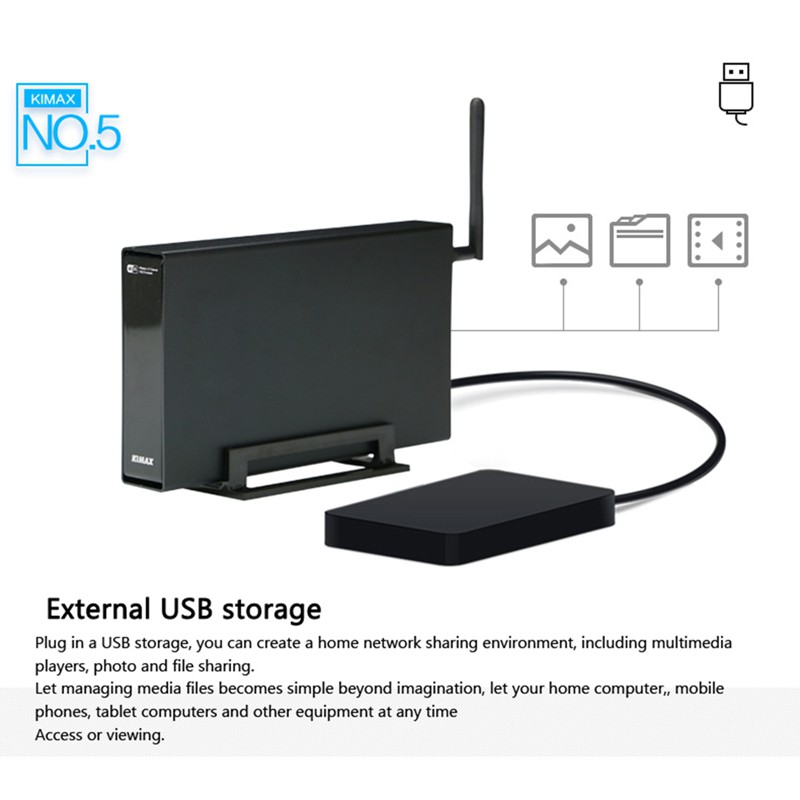 Blueendless Rj45 External Hard Drive Case Nas Antenna Wireless Sata Usb 3.0 Wifi Interface Aluminum Box 3.5 Hdd Caddy