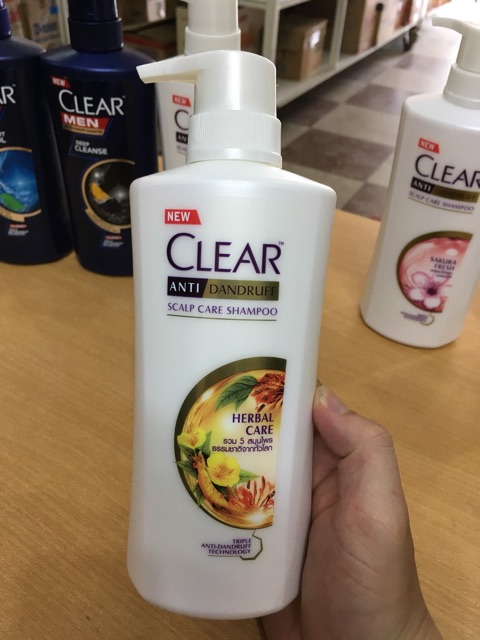 Dầu gội Clear Bạc Hà, Men, Thảo dược, Hoa anh đào, oải hương tím, than hoạt tính