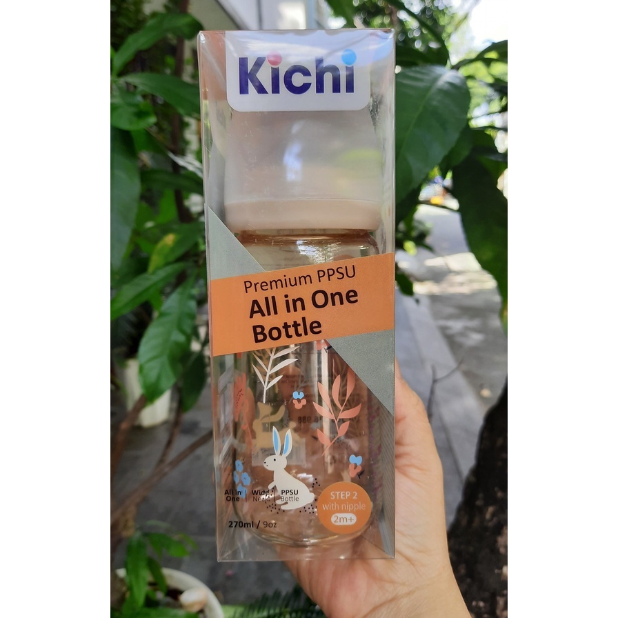 Bình Sữa PPSU Kichilachi Cổ Rộng 170ml/270ml[CÓ CẢM BIẾN NHIỆT] mẫu 2022