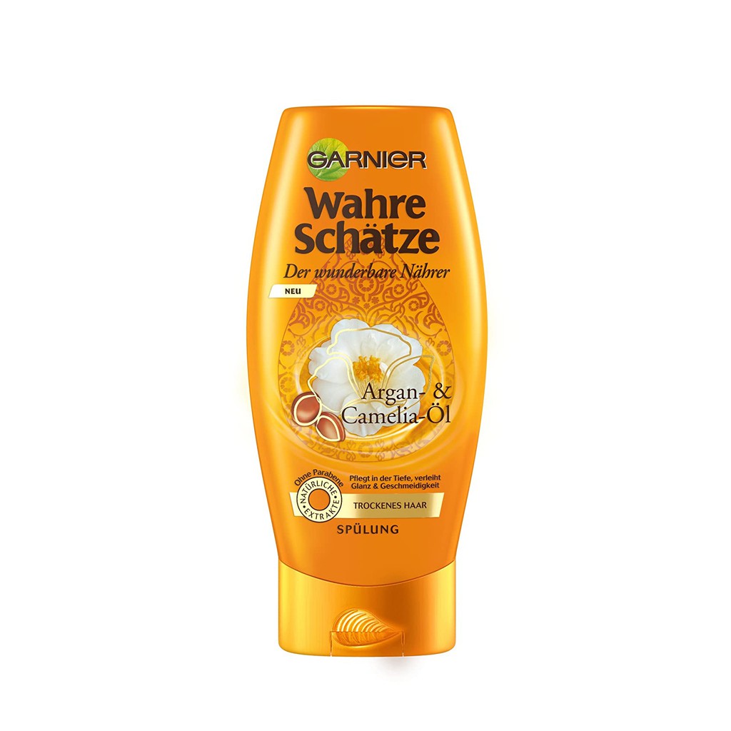 Bộ dầu gội Garnier Wahre schatze chiết xuất từ dầu Argan cho tóc khô, xách tay Đức