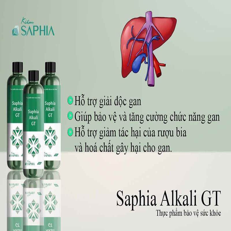 Nước uống dinh dưỡng KIỀM GAN THẬN Saphia hoàn toàn từ thảo dược thiên nhiên Việt Nam, chai 300ml