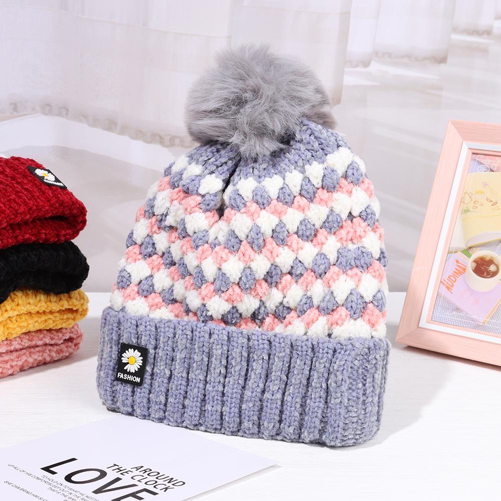 Mũ Len Trùm Đầu Mềm Mại Co Giãn Giữ Ấm Dành Cho Nữ