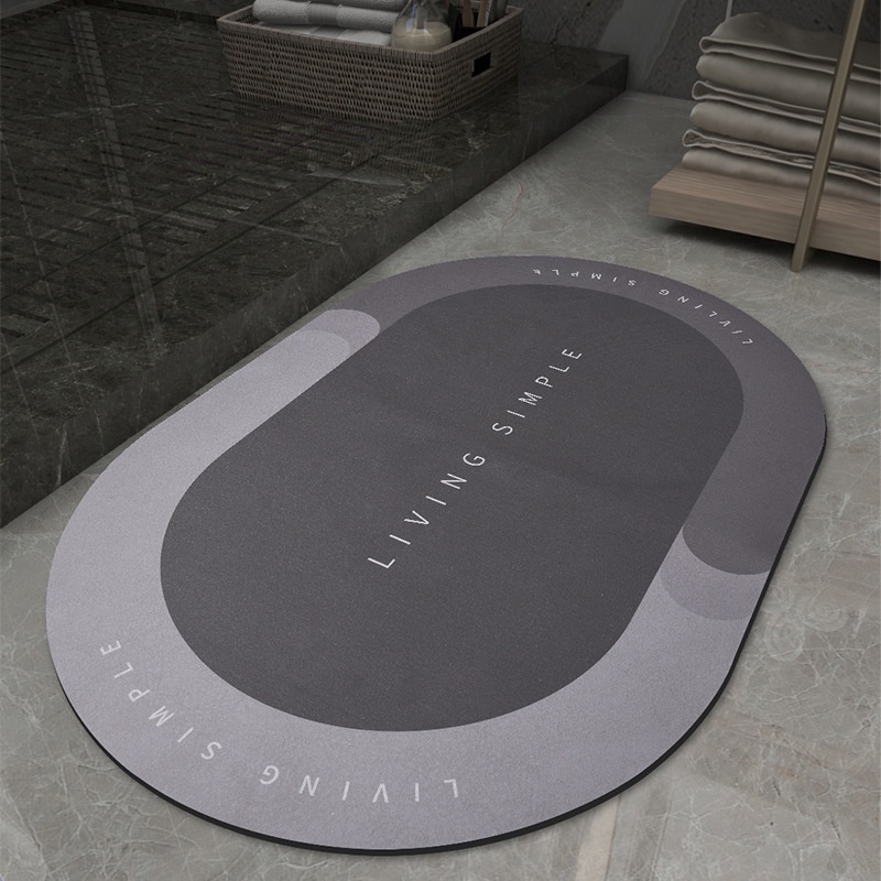 Thảm Lau Chân Silicon Bầu Dục Siêu Thấm Nước Chất Liệu Chống Trơn Trượt 60cm*40cm Dày 3mm- QMPK112/113/114