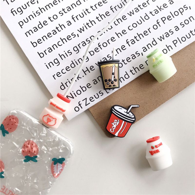 Vỏ Bọc Bảo Vệ Dây Cáp Dữ Liệu Hình Quả Bơ Sầu Riêng Cola Dễ Thương