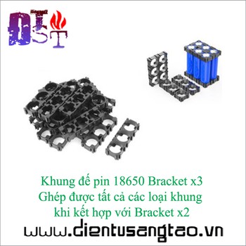 Khung đế pin 18650 Bracket x3 - Bộ 4 chiếc