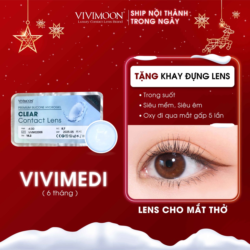 Kính Áp Tròng Trong Suốt VIVIMOON ICE CLEAR - Lens Cận Trong Suốt Chính Hãng Hàn Quốc