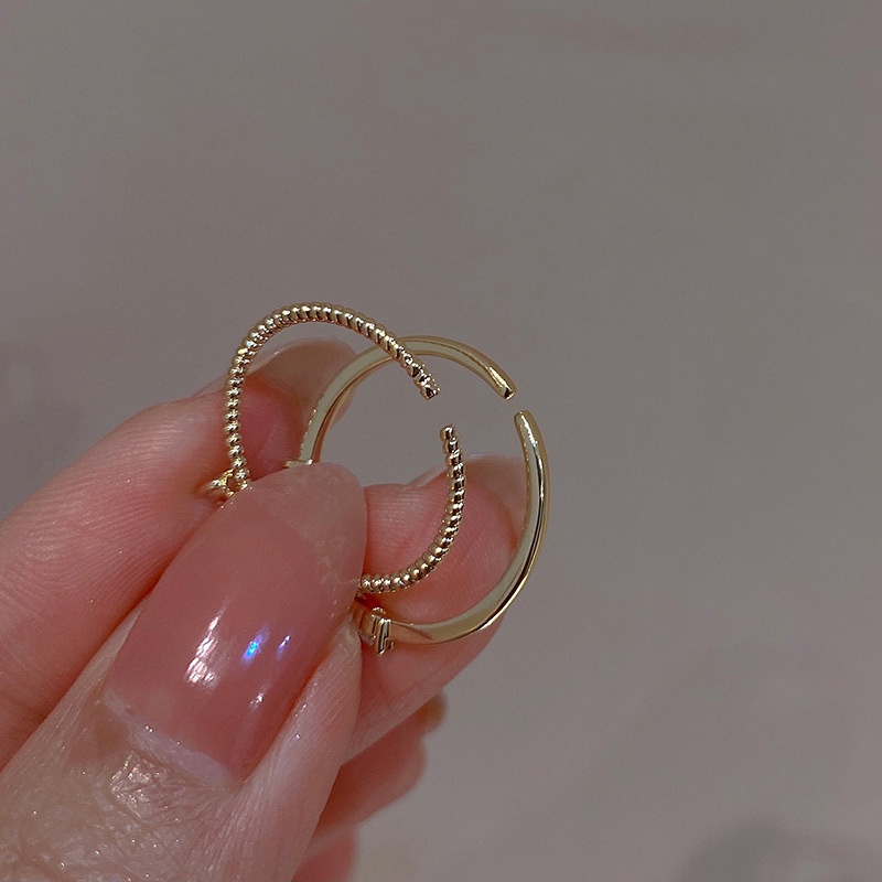 Set 2 Nhẫn Đeo Ngón Trỏ Đính Kim Cương Hình Trái Tim Sang Trọng Thời Trang Dễ Phối Đồ Cho Nữ