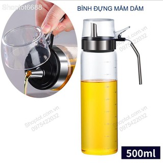 BÌNH ĐỰNG NƯỚC MẮM, DẤM, DẦU ĂN VÀ GIA VỊ KHÁC bẰNG THỦY TINH CÓ NẮP ĐẠY THÔNG MINH (Kho hàng Hà Nội)