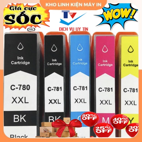 Bộ thỏi mực canon PGI-780XL CLI-781 dùng cho máy in TS9570 TS707 TS8170 TS8270 TS8370 TS9170 kholinhkienmayin SP00237