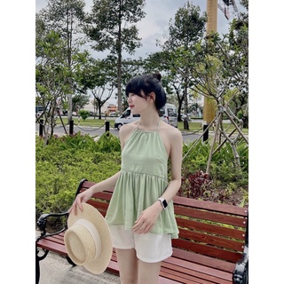 SET ÁO CỔ YẾM KÈM SHORT (KÈM VIDEO HÌNH THẬT)