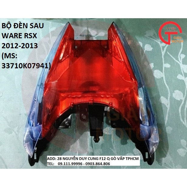 HONDA OD - BỘ ĐÈN SAU WARE RSX 2012-2013 (MS: 33710K07941)