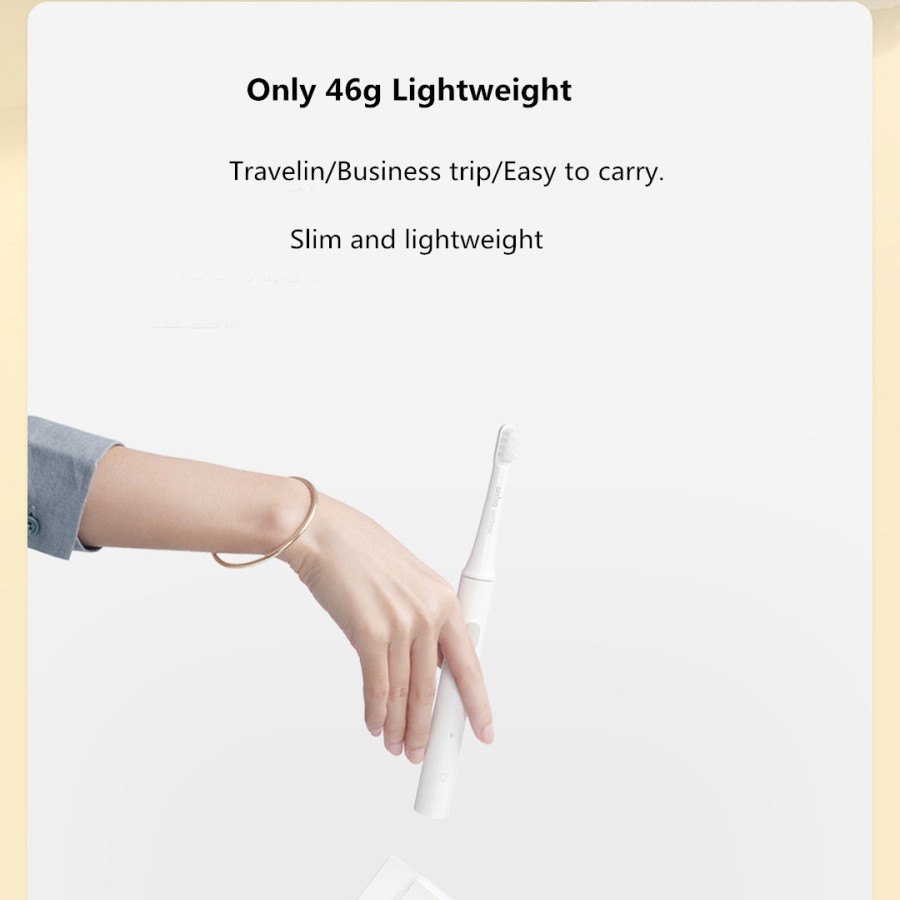 Xiaomi Youpin Set bàn chải đánh răng điện và đầu thay thế   Sonic T100 siêu âm tự động sạc USB chống nước