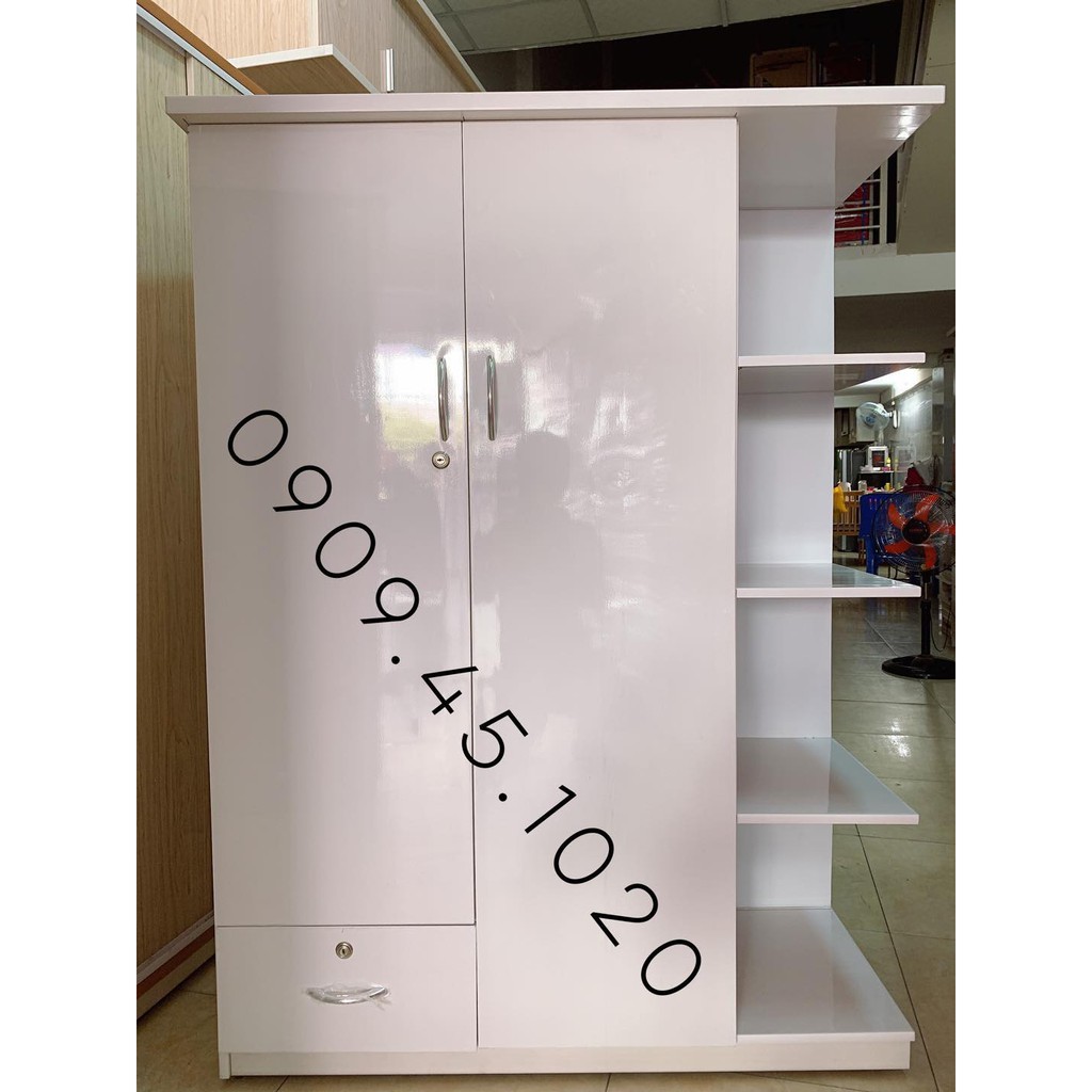 Chỉ Ship HCM - Tủ Nhựa Đài Loan 2 Cánh 1 Hộc Tủ Có Kệ Trang Trí, Ngang 1m1, Cao 1m5, Sâu 45cm