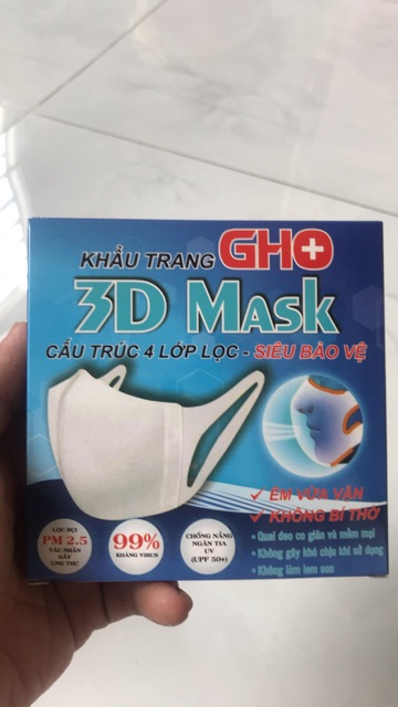 Khẩu trang 3D Max quai vải đen hộp 10 chiếc