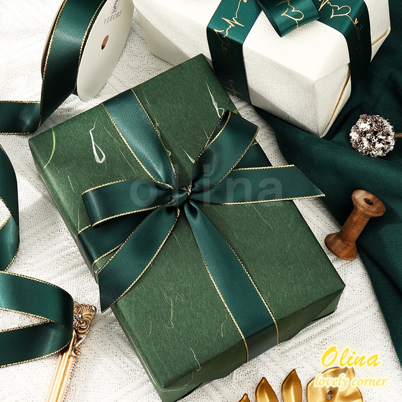 Cuộn Dây Ruy Băng Họa Tiết Chim Công Trang Trí Giáng Sinh