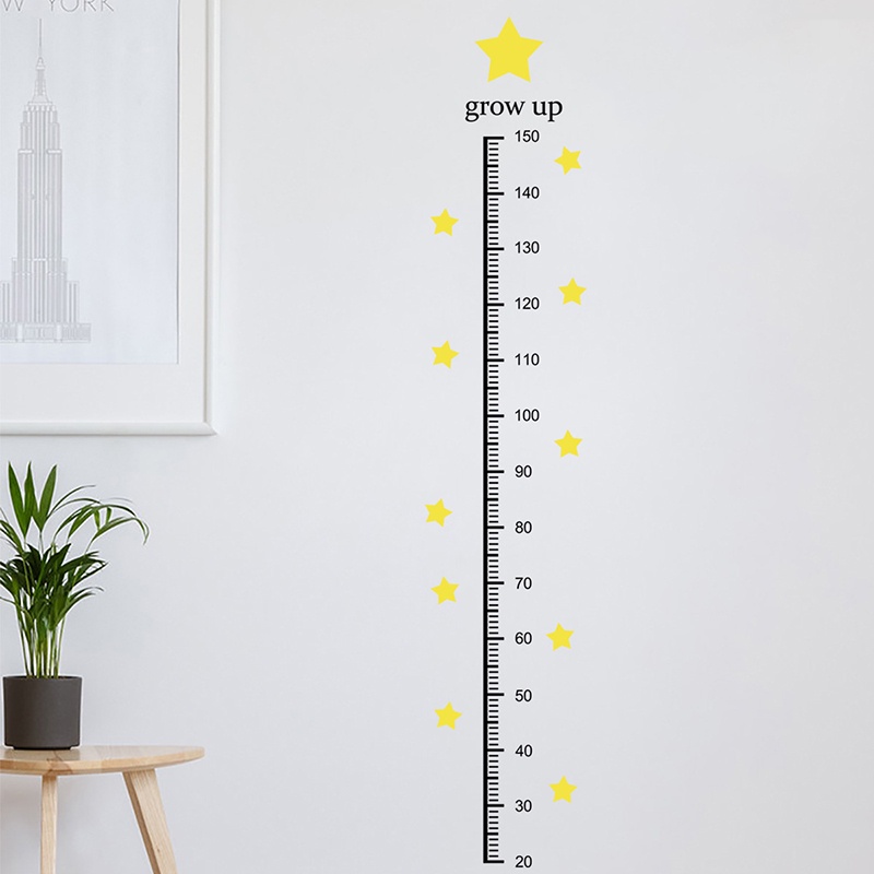 Decal dán tường thước đo chiều cao trẻ em bé hình con vật
