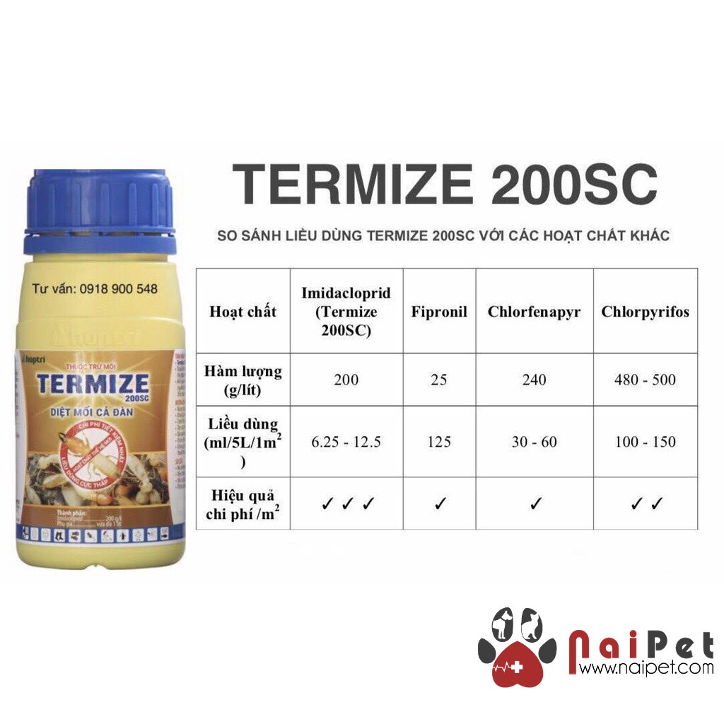 Thuốc Diệt Trừ Mối Termize 200SC Lọ 50ml