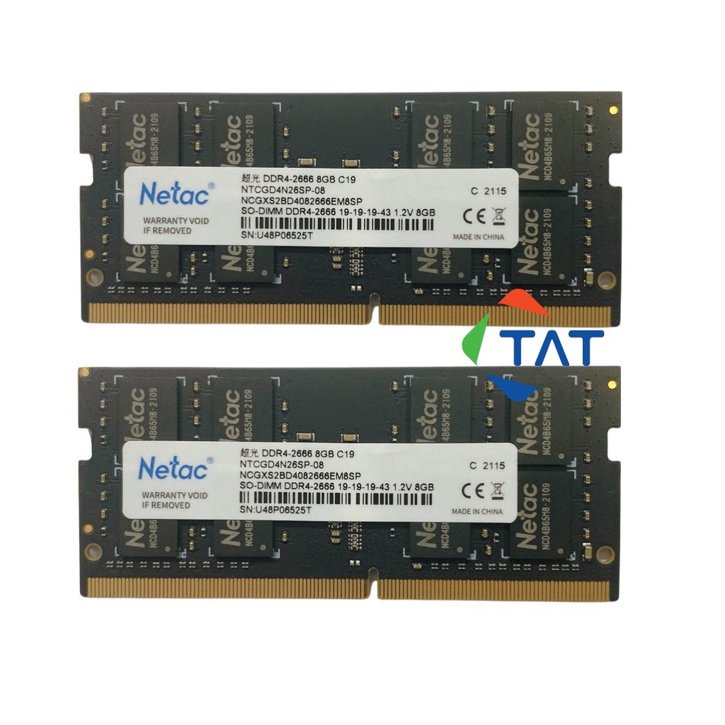 Ram Laptop DDR4 8GB 2666MHz Netac - Mới Bảo hành 36 tháng