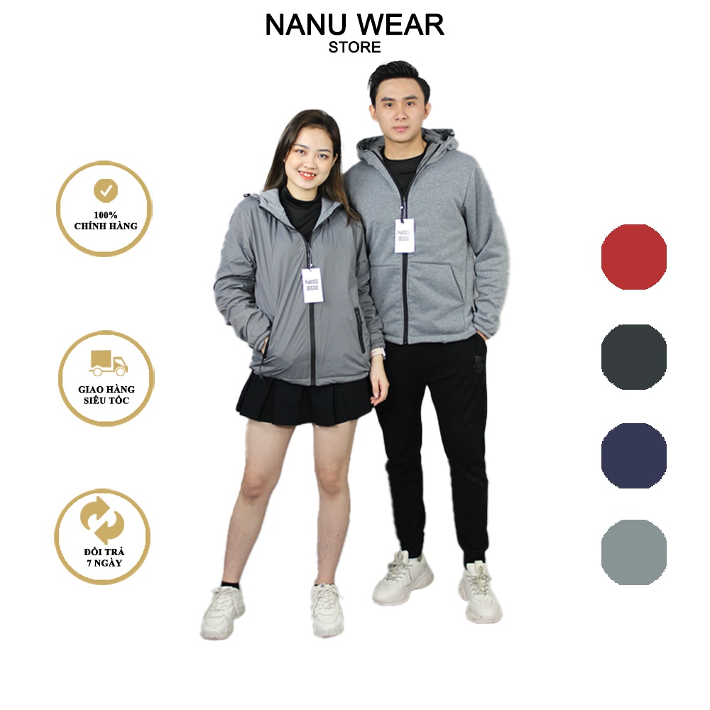 Áo khoác 2 mặt NANU WEAR chất liệu gió - nỉ, chống nước