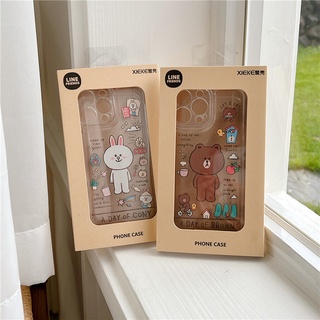 LINE FRIENDS Ốp Điện Thoại Mỏng Trong Suốt Chống Sốc Hình Gấu Nâu/Thỏ Sally Cho iPhone 13 Pro MAX/13 Pro/12 Pro MAX 11 XS MAX XR 7 8+