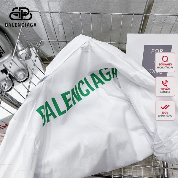 Áo Sơ Mi Unisex In Chữ Balenciaga