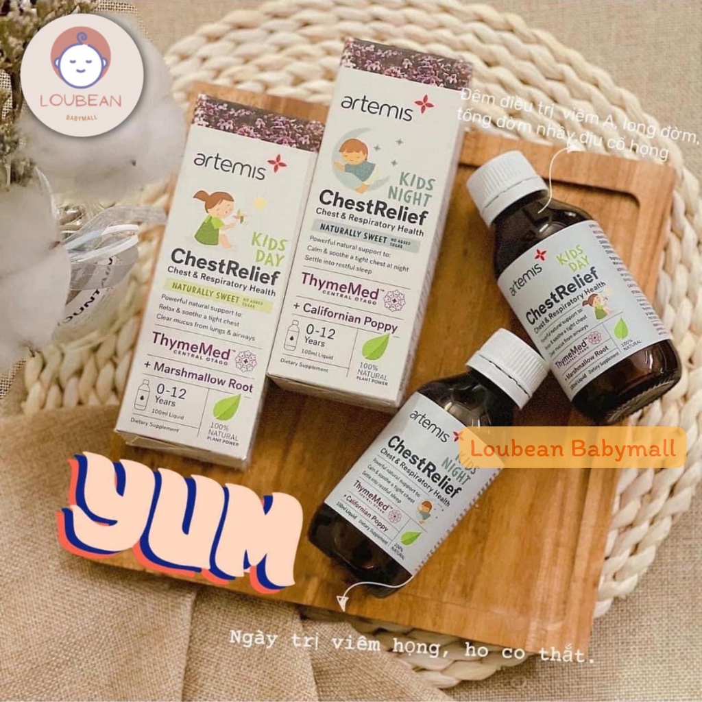 Siro Giảm Ho Ngày Đêm Artemis Chest Relief Day / Night NewZealand cho bé từ 0-12y