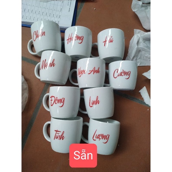 Cốc sứ in tên theo yêu cầu ,cốc in Logo, cốc Bát Tràng