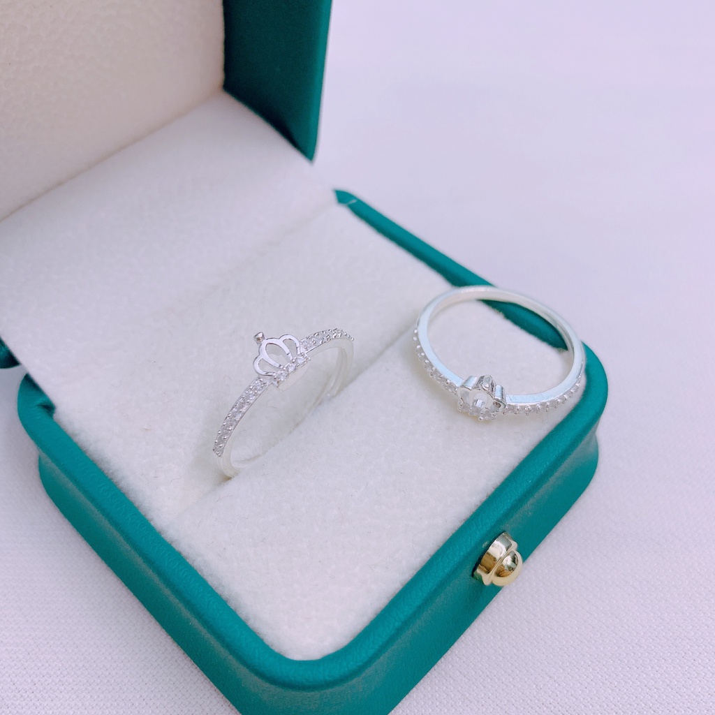 Nhẫn bạc nữ vương miện đính đá nhỏ xinh xắn - Kho sỉ bạc Nhất Linh