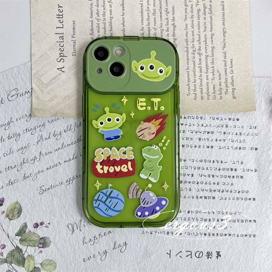 Ốp Điện Thoại Mềm Họa Tiết Người Ngoài Hành Tinh Có Gương Soi Cho iPhone 13 12 11 Pro Max X XR Xs Max