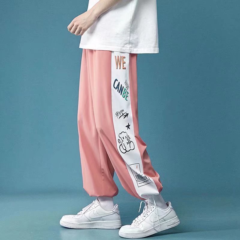Quần Dài Thể Thao In Họa Tiết Gấu Hoạt Hình Phong Cách Harajuku Thời Trang Mùa Hè Cho Nam