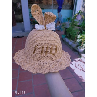 Mũ tai thỏ thêu tên cho bé từ sơ sinh