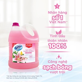 Nước Lau Sàn Sunlight Hương LiLy và Nhài Tây Can 3,8 L