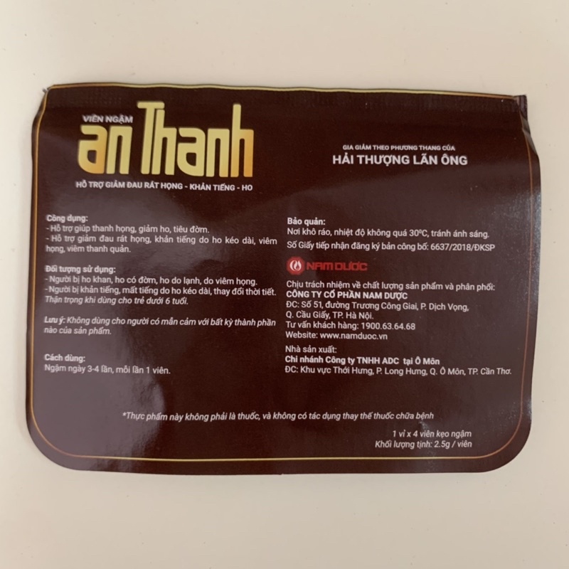 Viên Ngậm An Thanh - 1 gói 4 viên