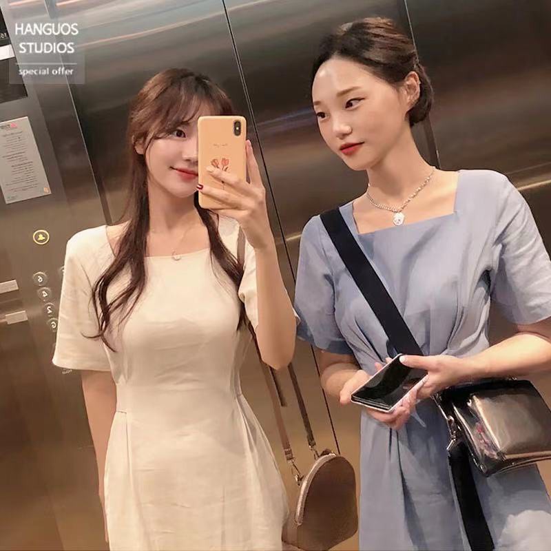 Đầm Dài Màu Tím Plus Size Phong Cách Retro Hàn Quốc