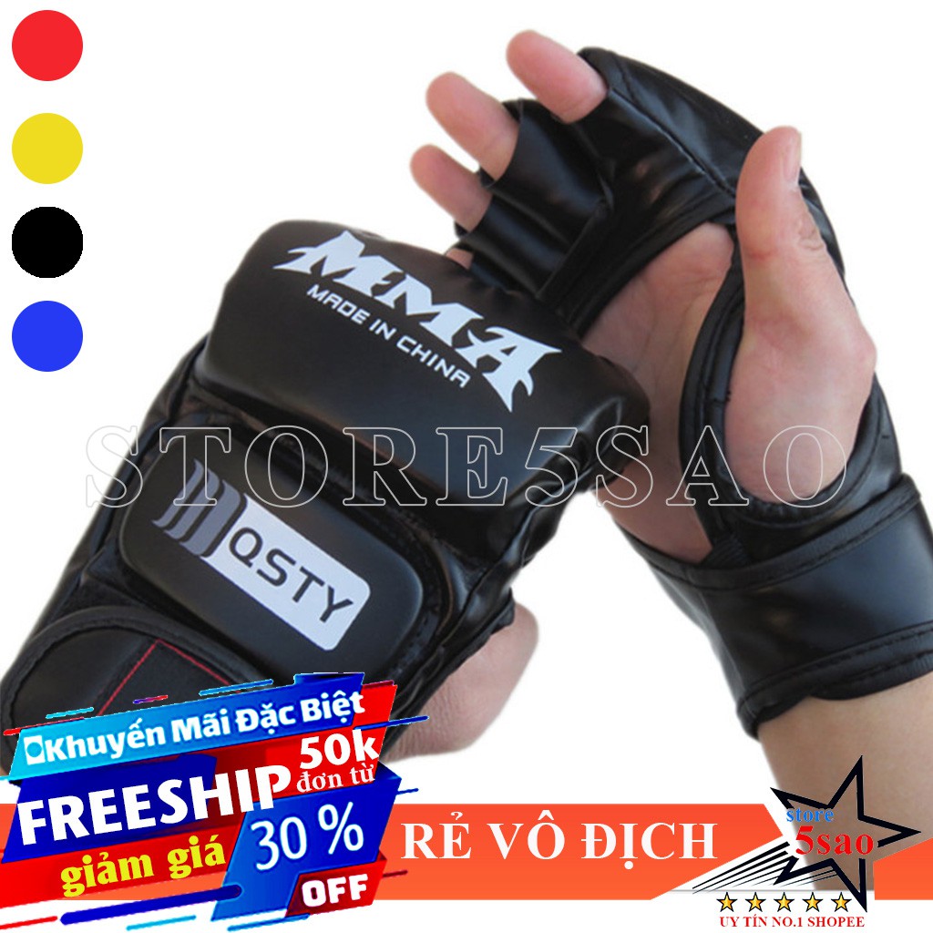 Găng võ tự do MMA hở ngón tập võ ⚡FREESHIP⚡ Găng tay võ thuật hở ngón giá rẻ