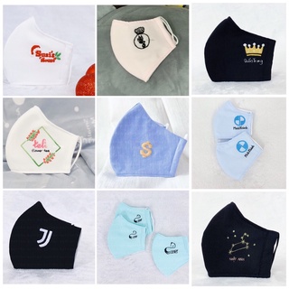 Khẩu trang linen thêu tay Logo shop theo yêu cầu
