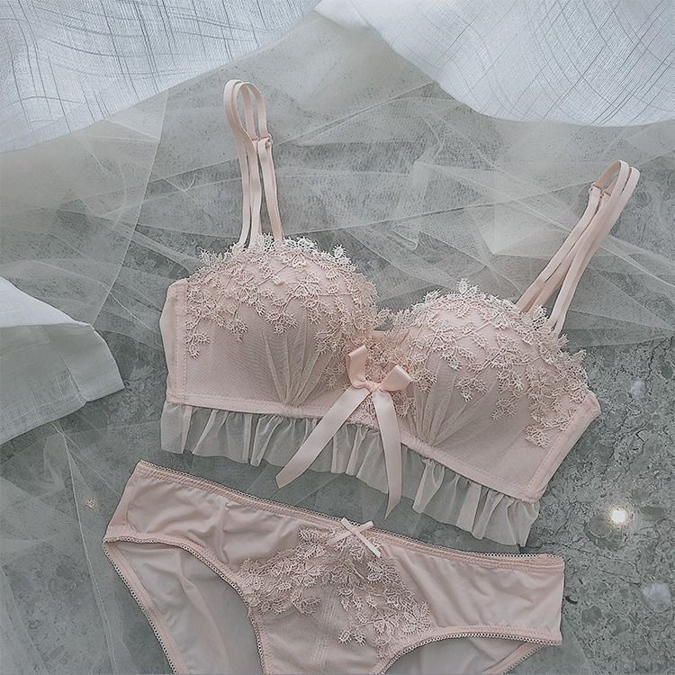Bộ Đồ Lót Phối Ren Hở Lưng Phong Cách Nhật Bản Ngọt Ngào Quyến Rũ Dành Cho Nữ