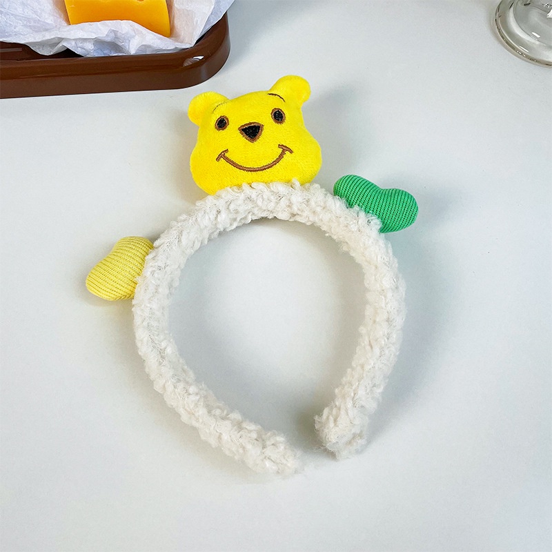 Băng Đô Cài Tóc Hình Gấu/Voi Hoạt Hình Nhồi Bông Dễ Thương Cho Bé