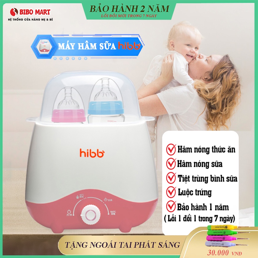 Máy hâm sữa và thức ăn cho bé tiệt trùng 2 bình giữ nhiệt liên tục sữa và nước cho bé với 4 chức năng chuyên dụng