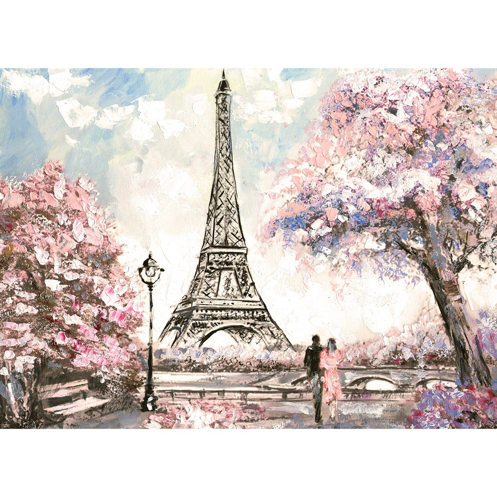 Tranh ghép hình Tini Puzzle 450 mảnh bằng giấy Romantic Paris - có nhận in theo yêu cầu tranh xếp hình 36x50