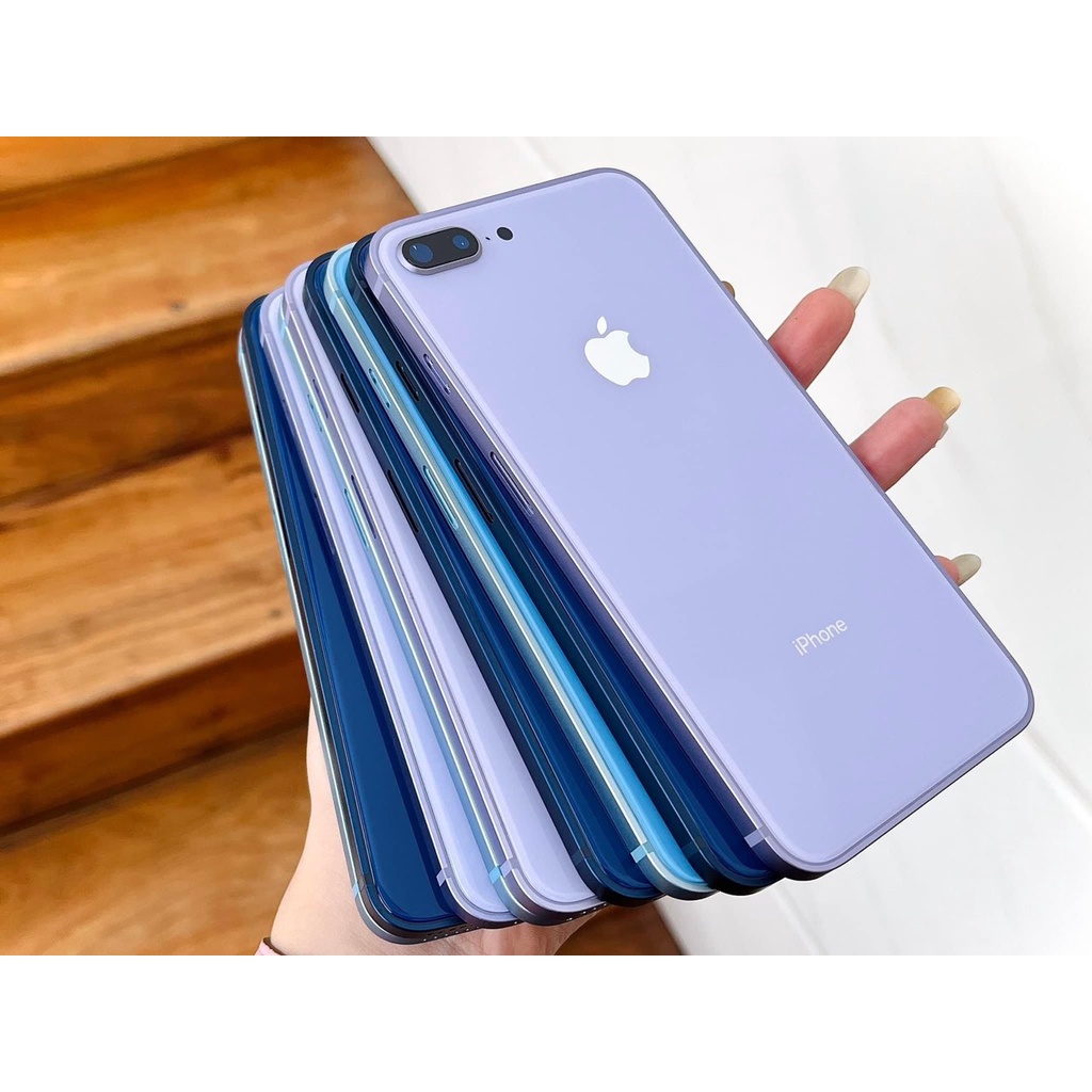 Vỏ thay thế viền vuông dành cho 7plus, 8plus màu xanh navy, xanh da trời, tím