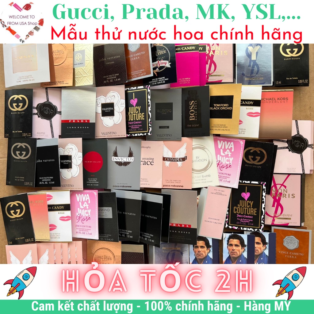 Mẫu thử nước hoa chính hãng, Sample nước hoa Gucci, YSL, MK, Prada,...