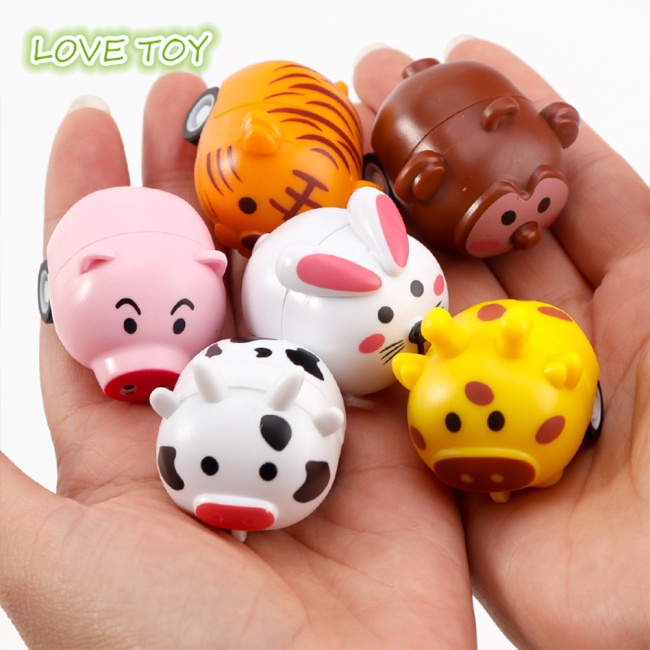 1 Xe Đồ Chơi Mini Hình Động Vật Hoạt Hình Bằng Nhựa Dễ Thương Cho Bé Trai