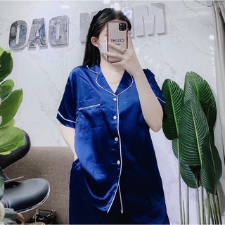 Bộ pizama lụa viền tay con quần dài