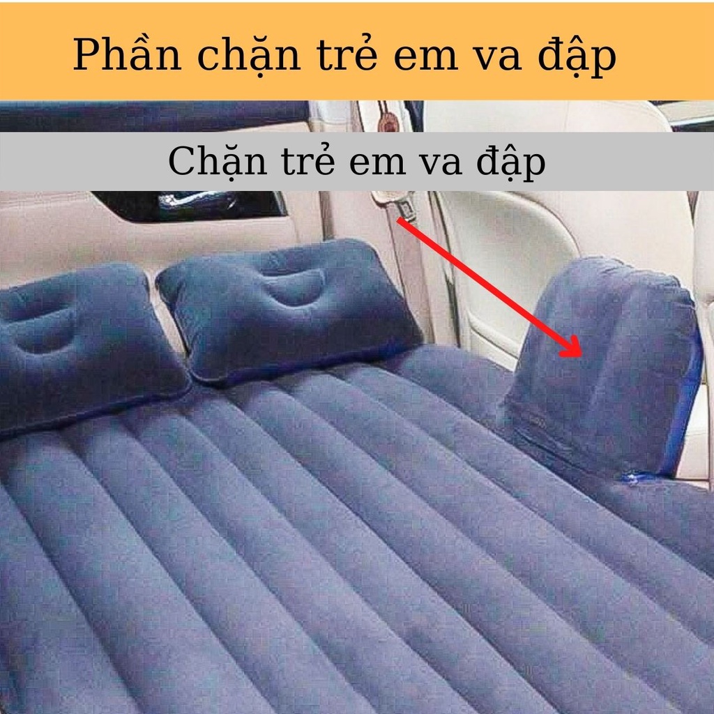 Đệm hơi ô tô, Nệm xe hơi giường trên xe có gối chặn cho bé kèm bơm điện cắm xe