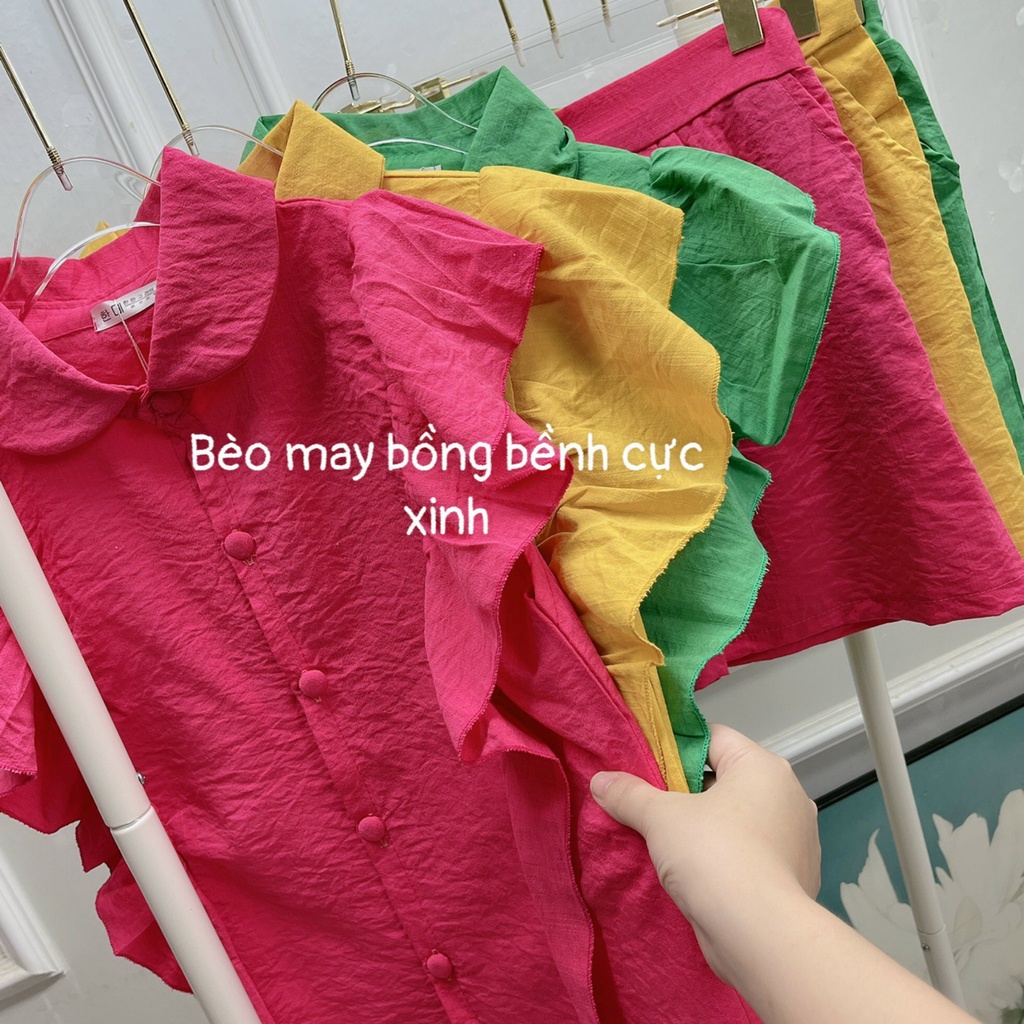 Set đũi nữ bèo cổ sen bồng bềnh, thoáng mát - Hàng có sẵn - Xưởng may Lộc Vân - V06
