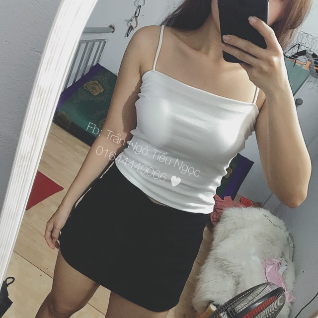 Áo 2 dây croptop ngang trơn | BigBuy360 - bigbuy360.vn