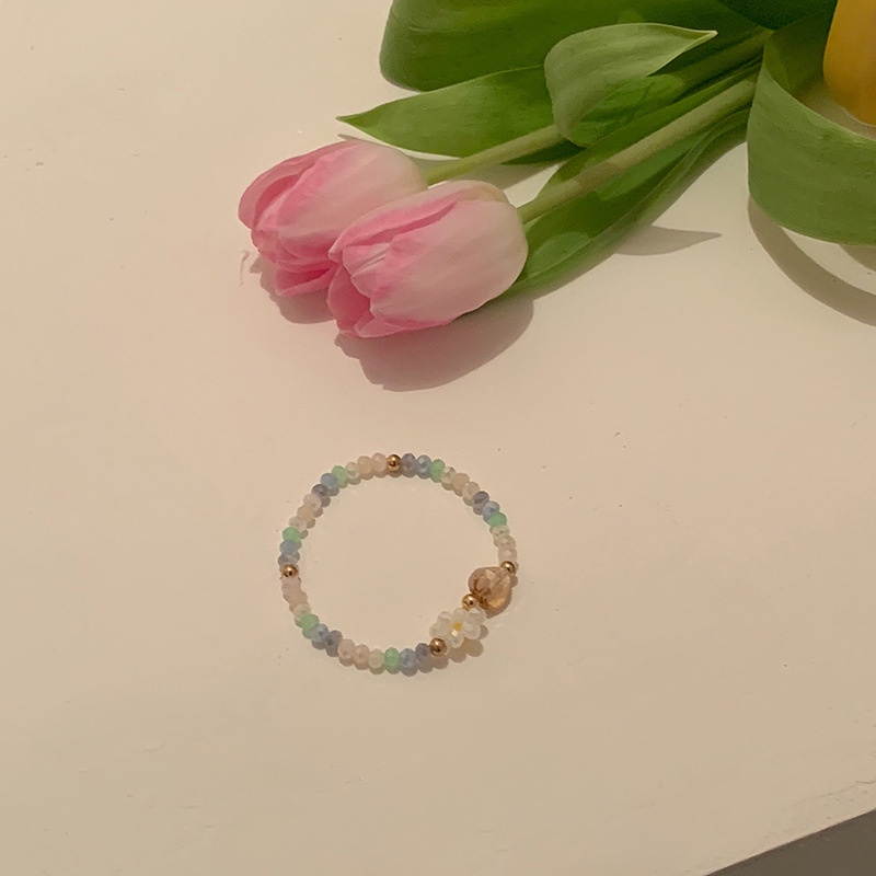 Vòng Tay Đính Hạt Pha Lê Hình Hoa Phong Cách Hàn Quốc Xinh Xắn Mới | BigBuy360 - bigbuy360.vn